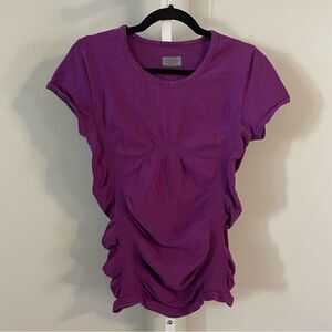 Athleta Purple Ruched Form Fitting Athletic Top